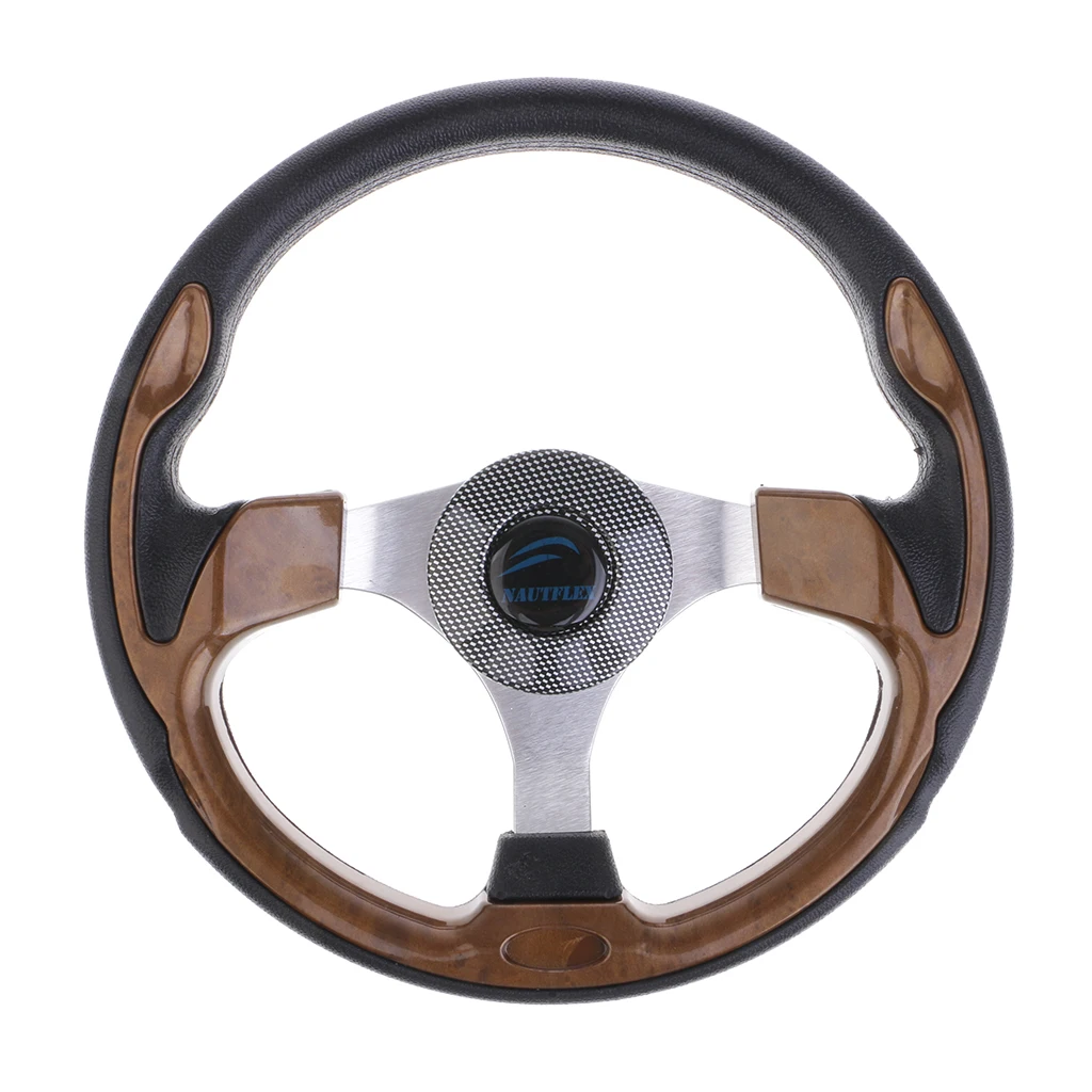 320mm Marine Boat Steering Wheel Fits 3/4' 19mm Tapered Shaft 3 Spoke Steering Wheel for Marine Yacht Pontoon Speedboat Cruiser