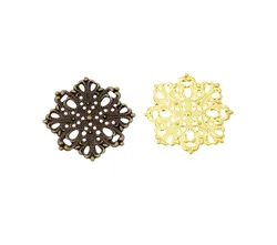 Free shipping 20Pcs Bronze/White K/Gold Metal Flowers Filigree Wraps Connectors Metal Crafts Decoration DIY Findings 44*44mm