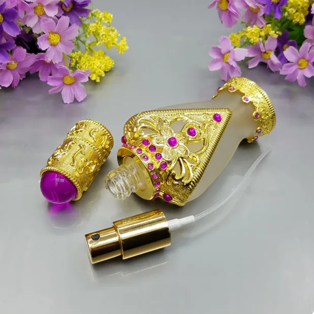 33ml gypt perfume bottle with pump sprayer,gold color aluminum sprayer vintage perfume bottle