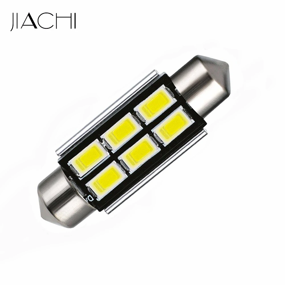 JIACHI 10PCS/Lot Auto Led Festoon 41MM 42MM C5W C10W CANBUS No Error White 12V 5630Chips 6SMD Car Interior Map Roof Reading Lamp