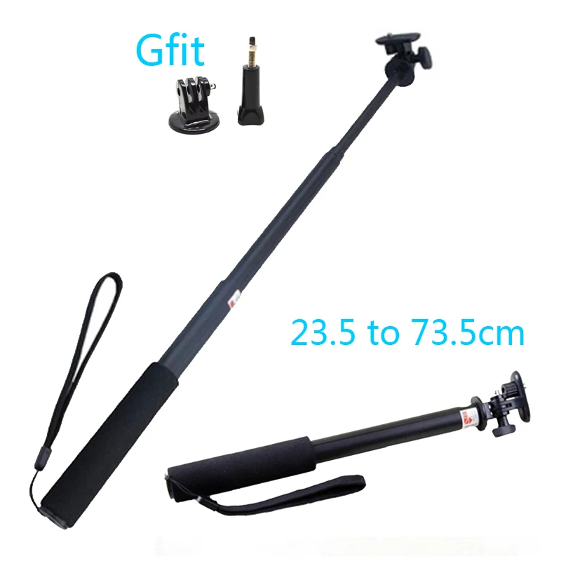 Go Pro Aluminum Extendable Pole Stick Telescopic Handheld Monopod with Mount Adapter for Gopro Hero5 4 3+ 3 2 SJ4000 Xiaomi Yi