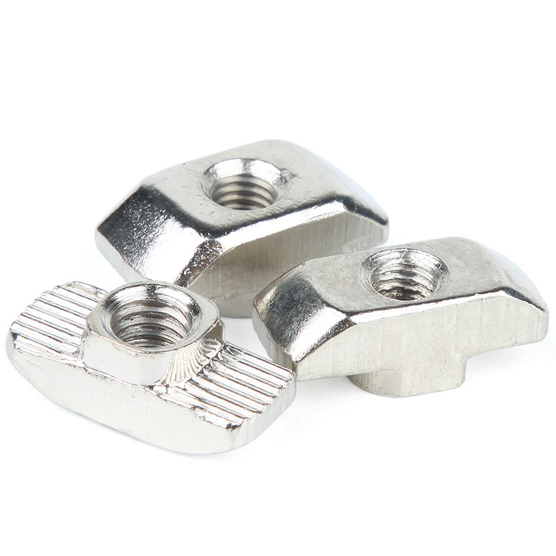 10Pcs M3 M4 M5 M6 M8 Hammer Head T nut Fasten Nut Connector Nickel Plated for 2020 3030 4040 aluminum profile