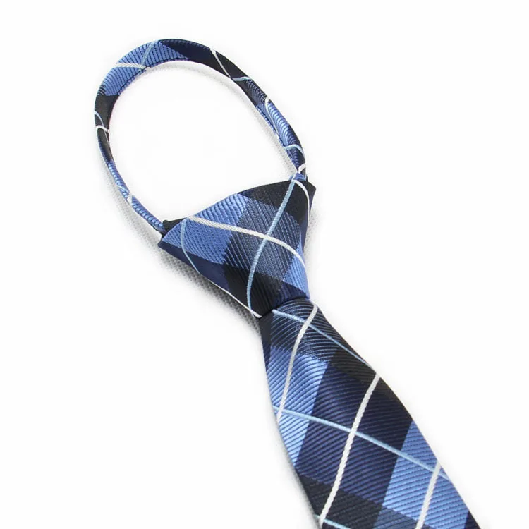 Zip Ties for Men Lazy Necktie Floral  Narrow Striped Ready Knot Zipper Tie Neckwear Business Plaid Gentleman Paisley Leisure