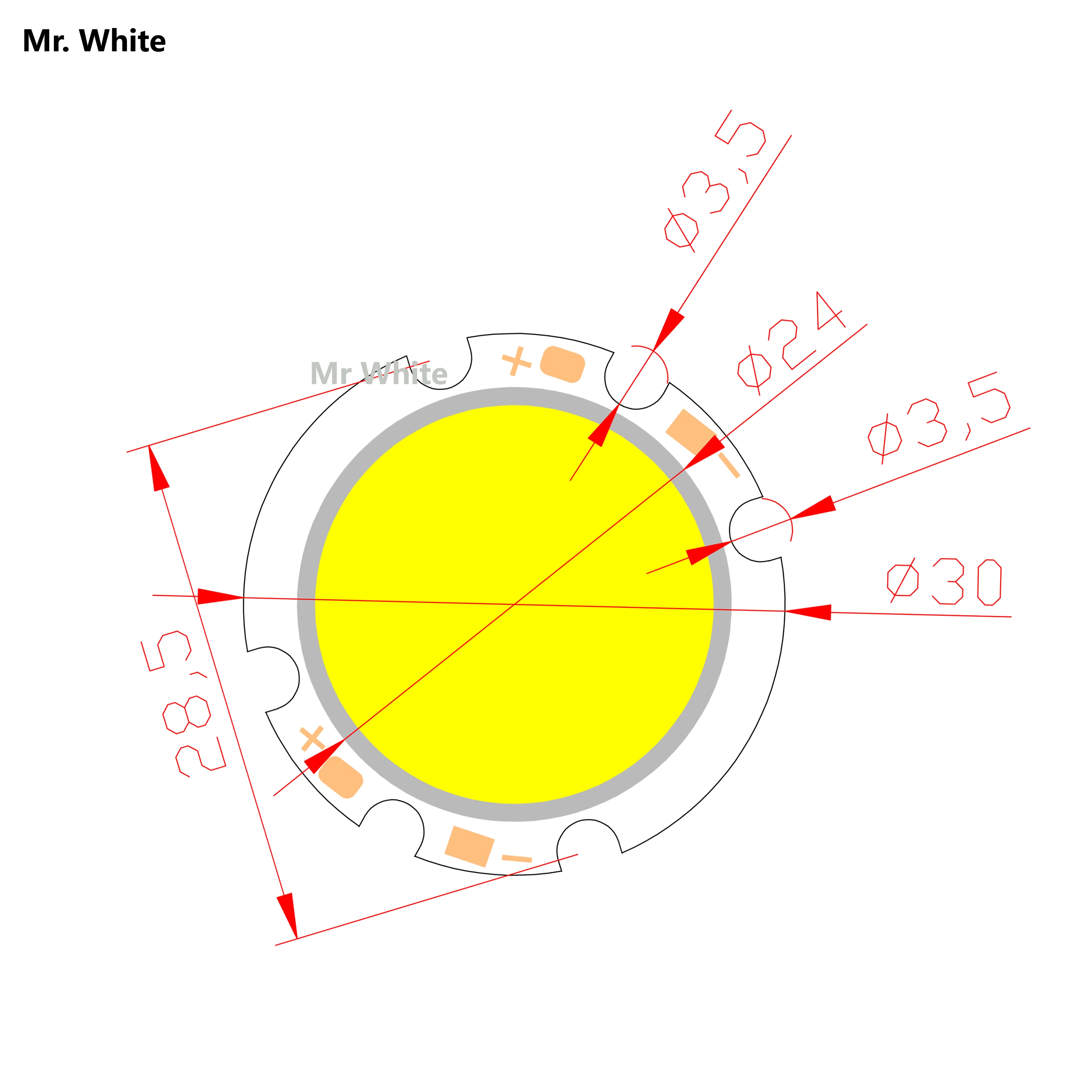 Imagem -03 - Big Sale 30 mm Rodada Alumínio v v dc Módulo de Fonte de Luz Led Cob w Cob Lâmpada Lâmpada para Dentro de Casa Faça Você Mesmo Chip de Cob