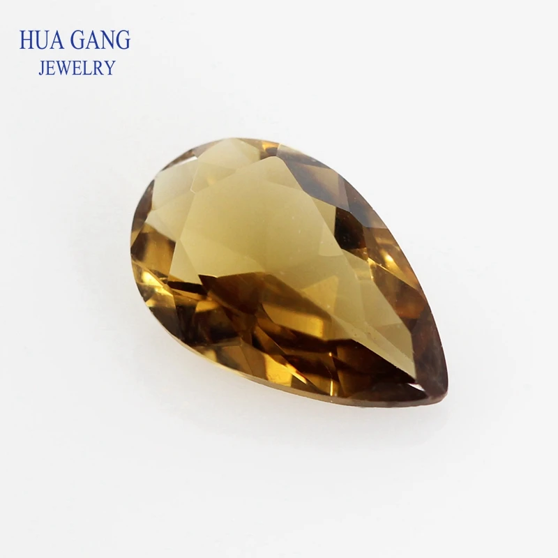 Glass Pear Shape Size 2x3~13x18mm Coffee Color Loose Glass Beads Synthetic Gems For Jewelry Wholesale