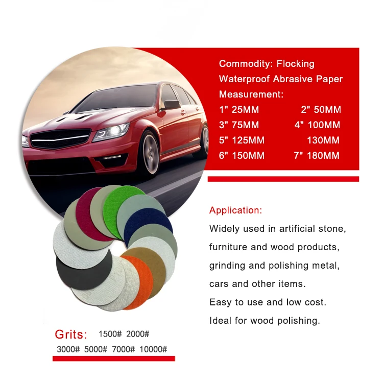 1pc 72mm Center Water Feed Disc Hand Pad Sanding Block + 20pcs 75mm Waterproof Sandpaper for Wet or Dry Sanding