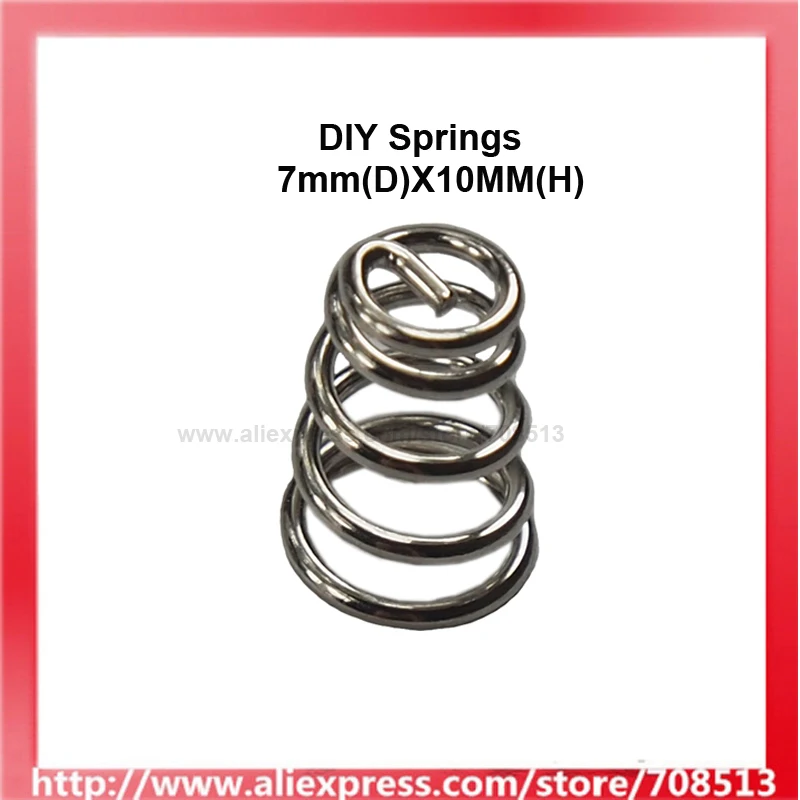 DIY Nickel-plated Battery / Driver Contact Support Springs 7mm(D)x10mm(H) for Flashlights - 10 pcs