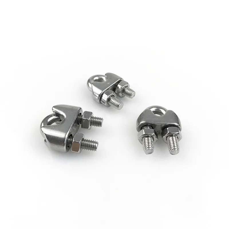 1 pz 304 Clip per funi metalliche in acciaio inossidabile M2/3/4/5/6/8/10/14/16mm morsetto tipo U Clip per funi metalliche bulloni per cavi morsetti Hardware per sartiame