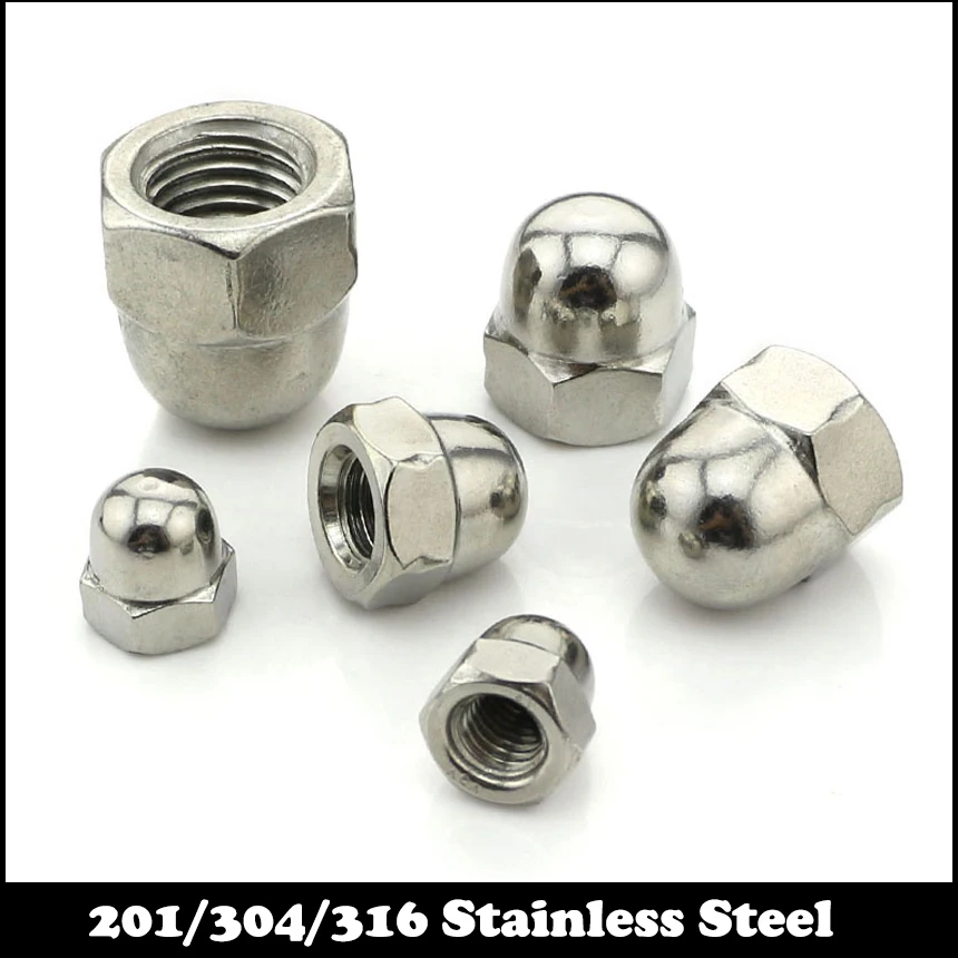 

M8 M10 M12 M8*1 M8x1 M10*1 M10x1 M12*1 M12x1 304 Stainless Steel Fine Thread Decorate Nuts Hexagon Hex Domed Cap Cover Acorn Nut