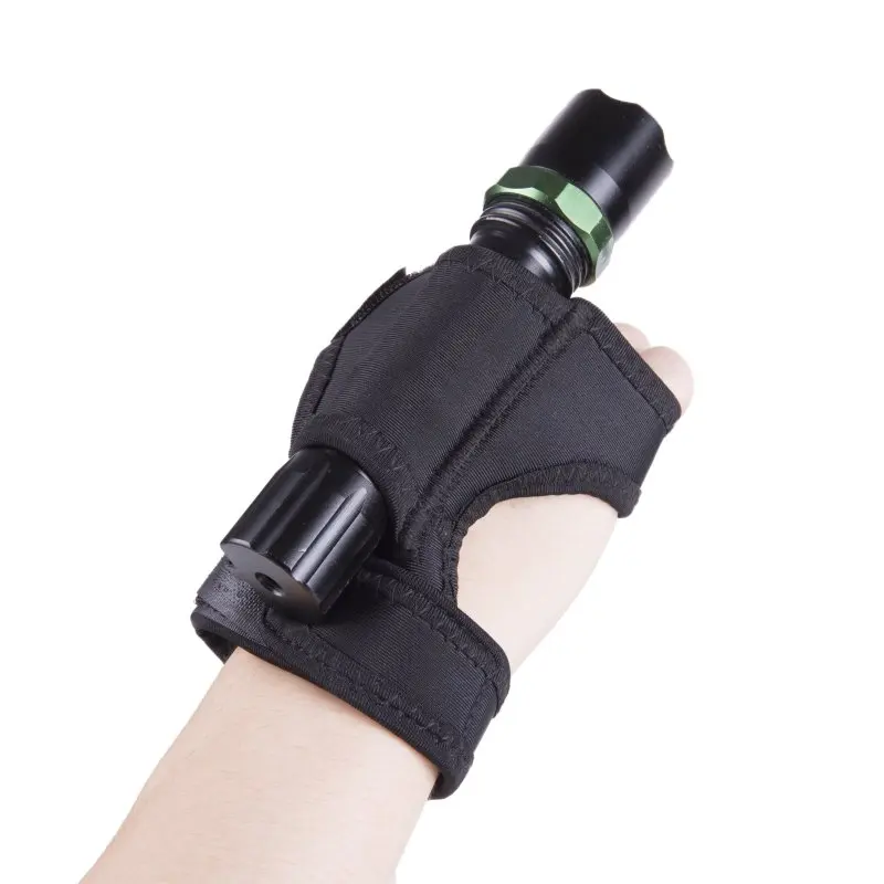 Hot New Underwater Scuba Diving Dive LED Torch Flashlight Holder Soft Black Neoprene Hand Arm Mount Wrist Strap Glove Hand Free