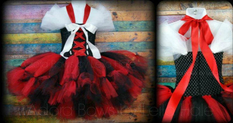 Cosplay Kids Girls Halloween Pirate Tutu Dresses Red Bay Girls Wench Tutu Dress Outfit Photography Halloween Dress Up Costume