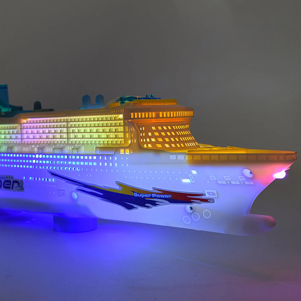 Jouet de bateau de croisière électrique pour enfants, musique universelle, lumières LED clignotantes et son, cadeau pour enfants