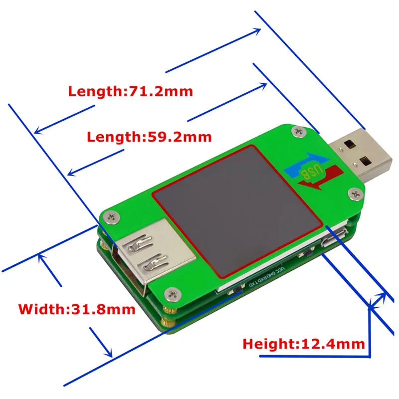 Voltmetro di tipo C amperometro UM25/25C UM24/24C UM34/34C Display LCD a colori DC Volt caricatore rapido amp amperometro Power Bank Detector