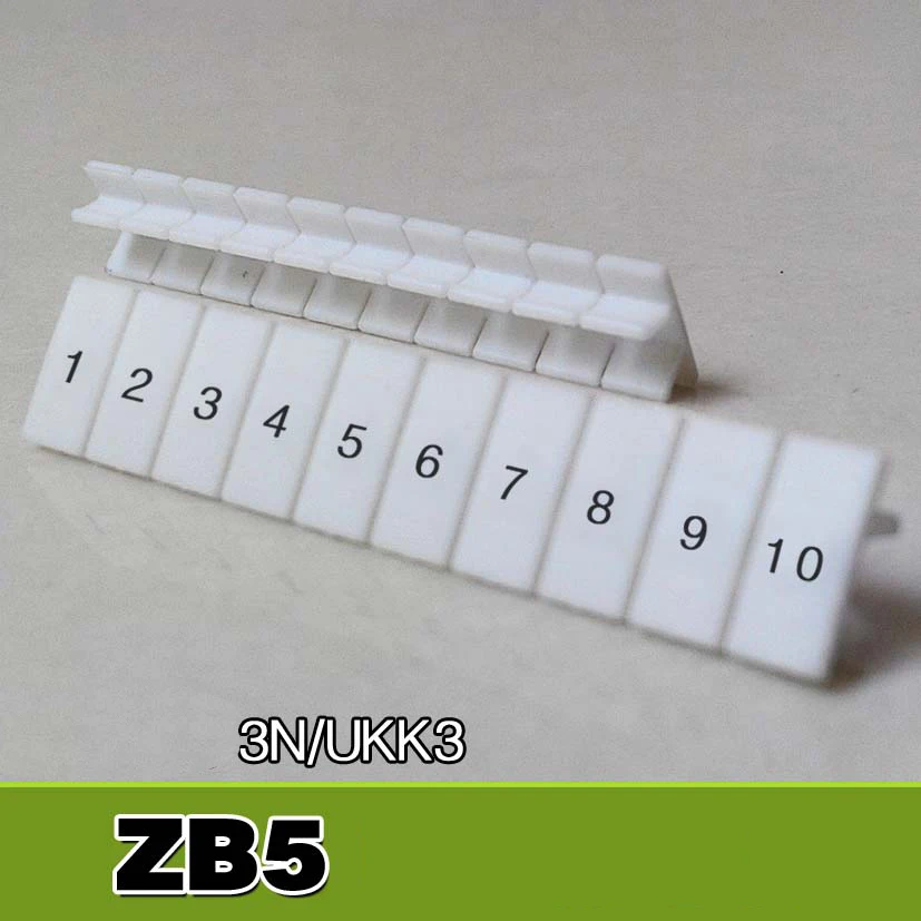 UK3N Din Rail Terminal Blocks Maker Strips with Numbers Printed ZB5