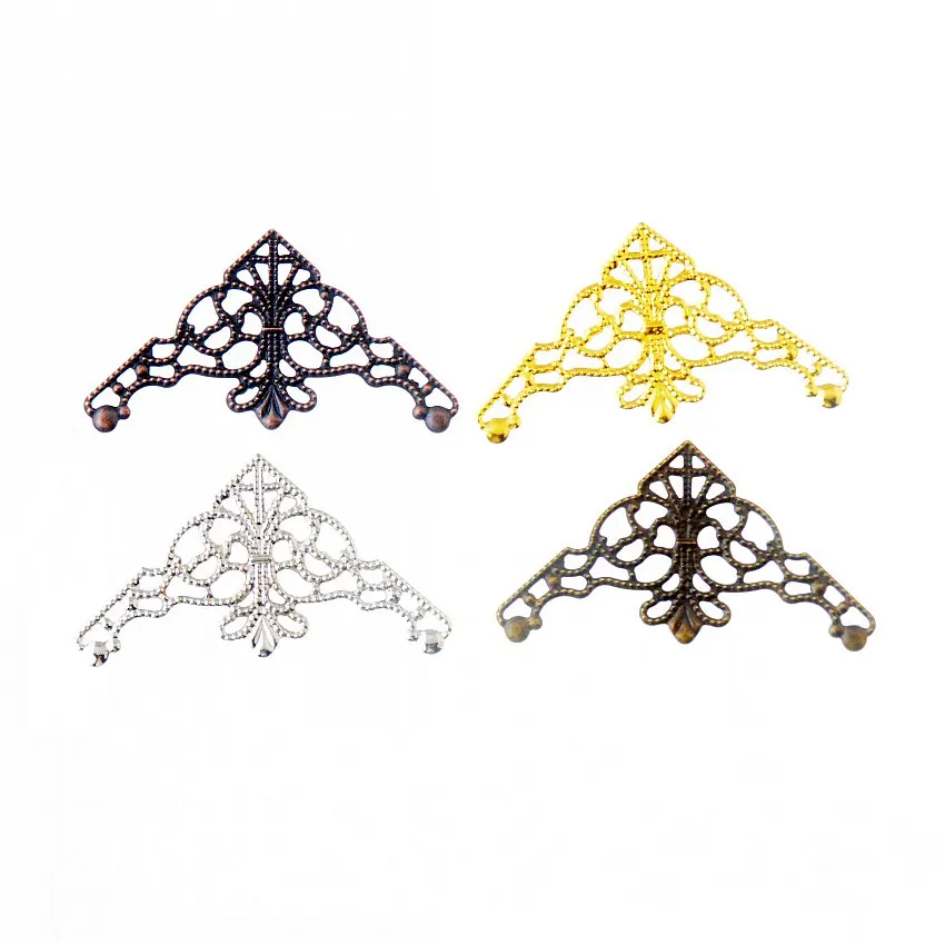 Free shipping Retail 10Pcs Filigree Wraps Connectors Metal Crafts Gift Decoration DIY Findings 4.8x2.6cm