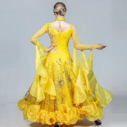 Three-dimensional Pattern Ballroom Dance Competition Dress Women Long Ballroom Dress Waltz Dress Dance Wear Luminous Costume