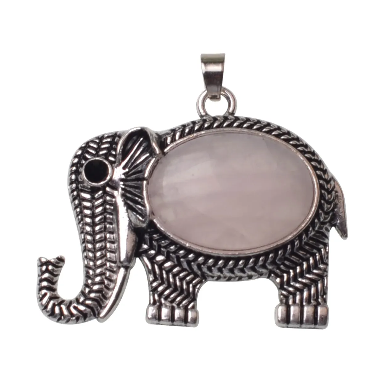 Wholesale 10 pcslots European and American Fashion Jewelry Natural Crystal Stone  Thai Elephant Pendant Necklace Turquois