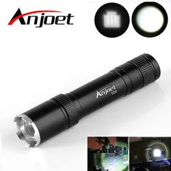 Anjoet Mini torcia a fuoco regolabile 1000 lumen Zoomable CREE Q5 LED 18650 lanterna tattica lampada torcia impermeabile