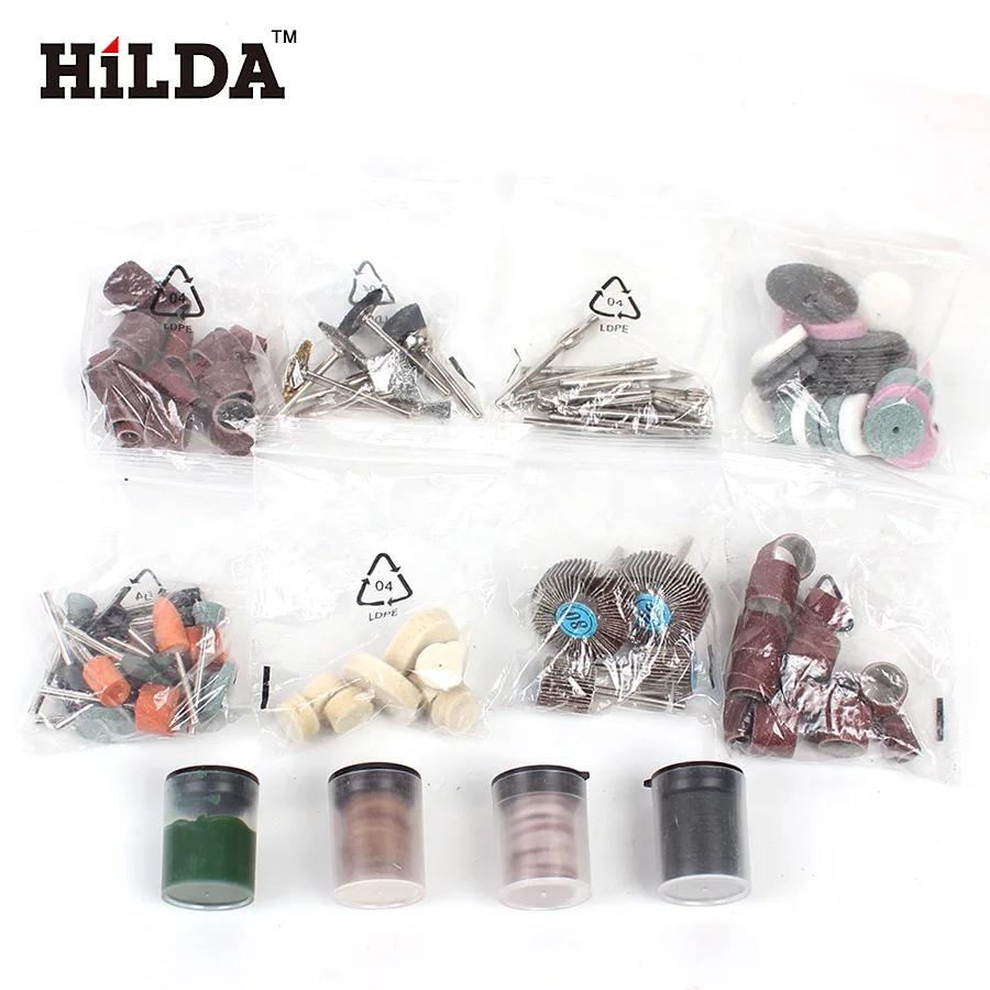 HILDA 248PCS Rotary Tool Accessories for Easy Cutting Grinding Sanding Carving and Polishing Tool Combination For Hilda Dremel