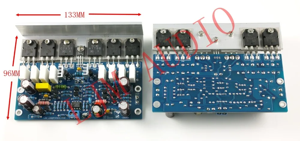 L25 250W+250W 8ohm Class AB KEC KTB817 KTD1047 2SA1186 2SC2837 Amplifier Completed board with heatsink by LJM