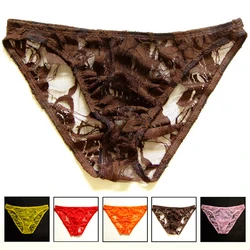 2019 new hot Lace Briefs Mens Sexy Roses Underwear Men Penis Cuecas Low waist Masculina Sissy Underwear jockstrap mens briefs