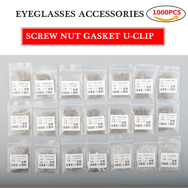 1000Pcs Eyeglasses Screw Nose Pad Screw Sunglasses Accessories Plue Nut Gasket By Dhoptical