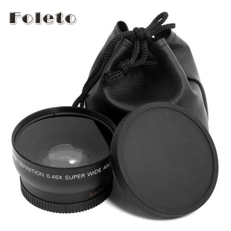 58mm 0.45x Wide Angle & Macro Conversion Lens + Front  Rear Cap for canon 500d 550d 600d 700d 750d 1000d 1200d 1300d 18-55 lens