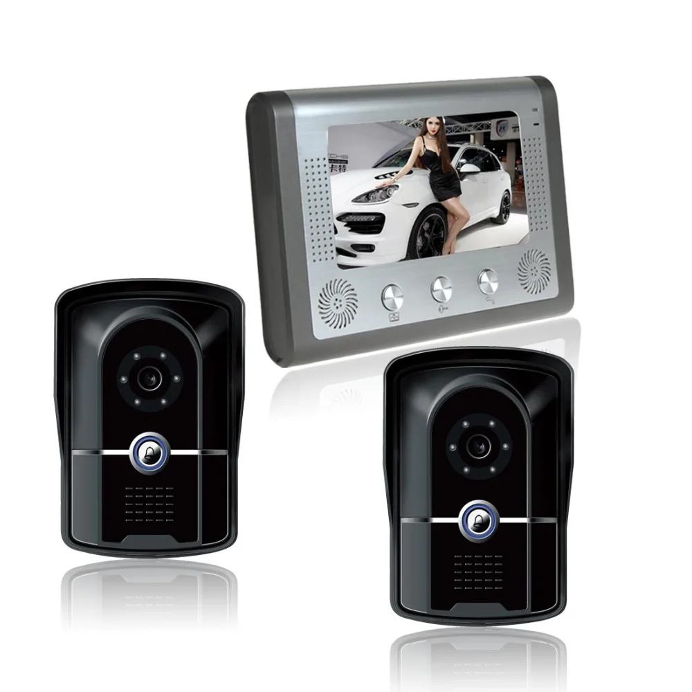 

Wired Video Door Phone Kit 4-core Cable System Villa Door Intercom with Infrared Night Vision