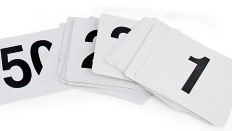 100 stuks acryl tafelnummers 1-100 dubbelzijdige genummerde tafeltenten restaurant bruiloft tafel tent kaarten voor feestbanketten service bewijs markers benodigdheden, 2,5 x 2 x 1,6 inch (wit nummer