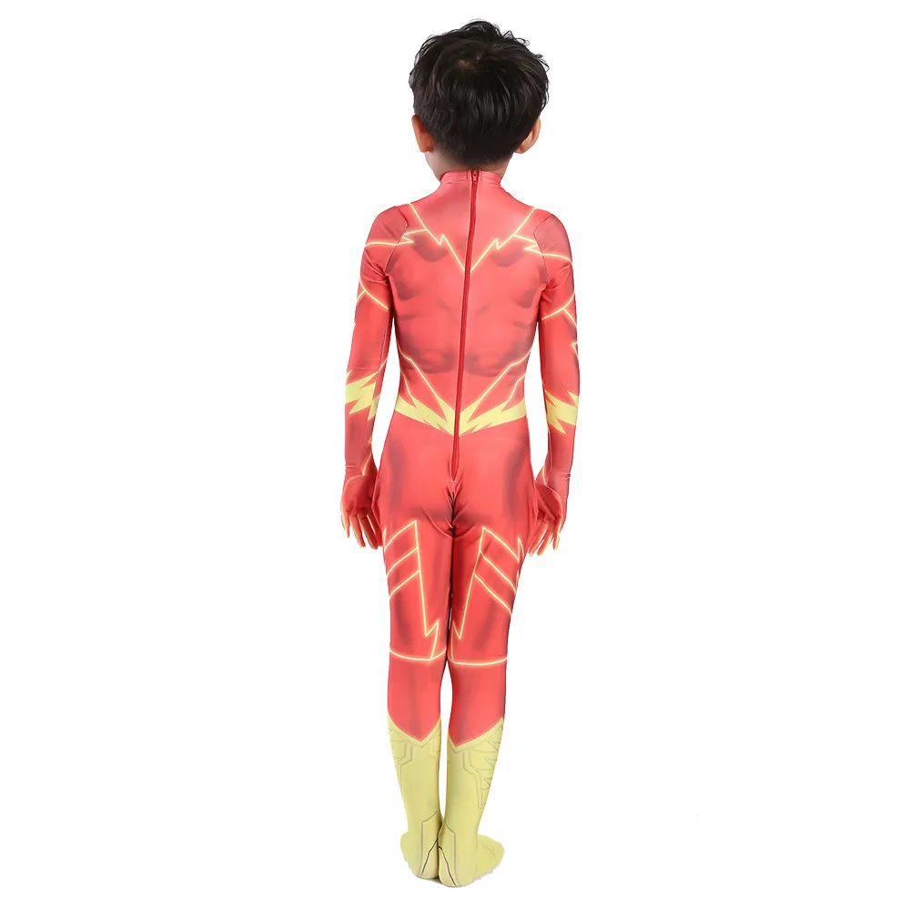 Trẻ Em Bé Trai Đèn Flash Trang Phục Hóa Trang Phim Siêu Anh Hùng Spandex Zentai Jumpsuis Bodysuits Bé Đèn Flash Trang Phục Halloween