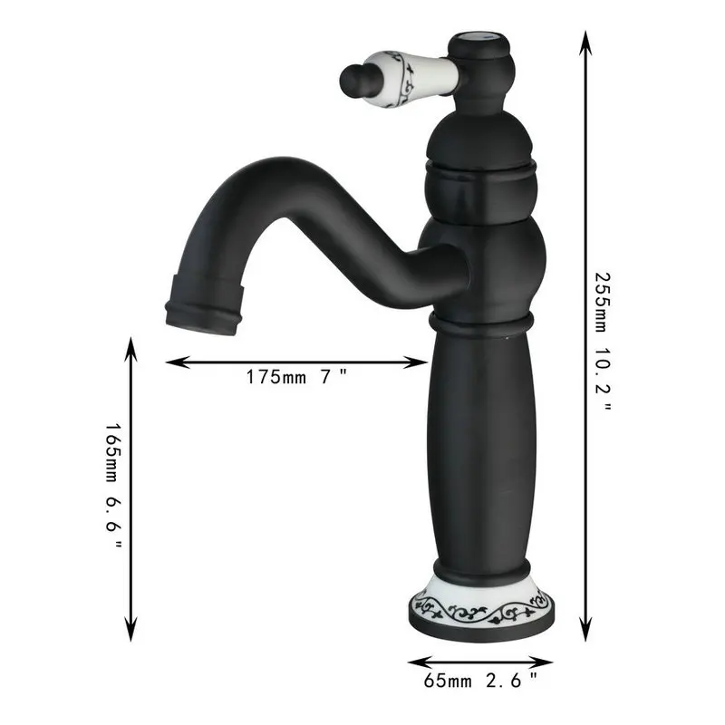 Monite Oil Rubbed Bronze Bathroom Sink Basin Faucet Mixer Tap 1 Ceramics Handle Deck Mounted Faucet Hot & Cold Mixer Tap