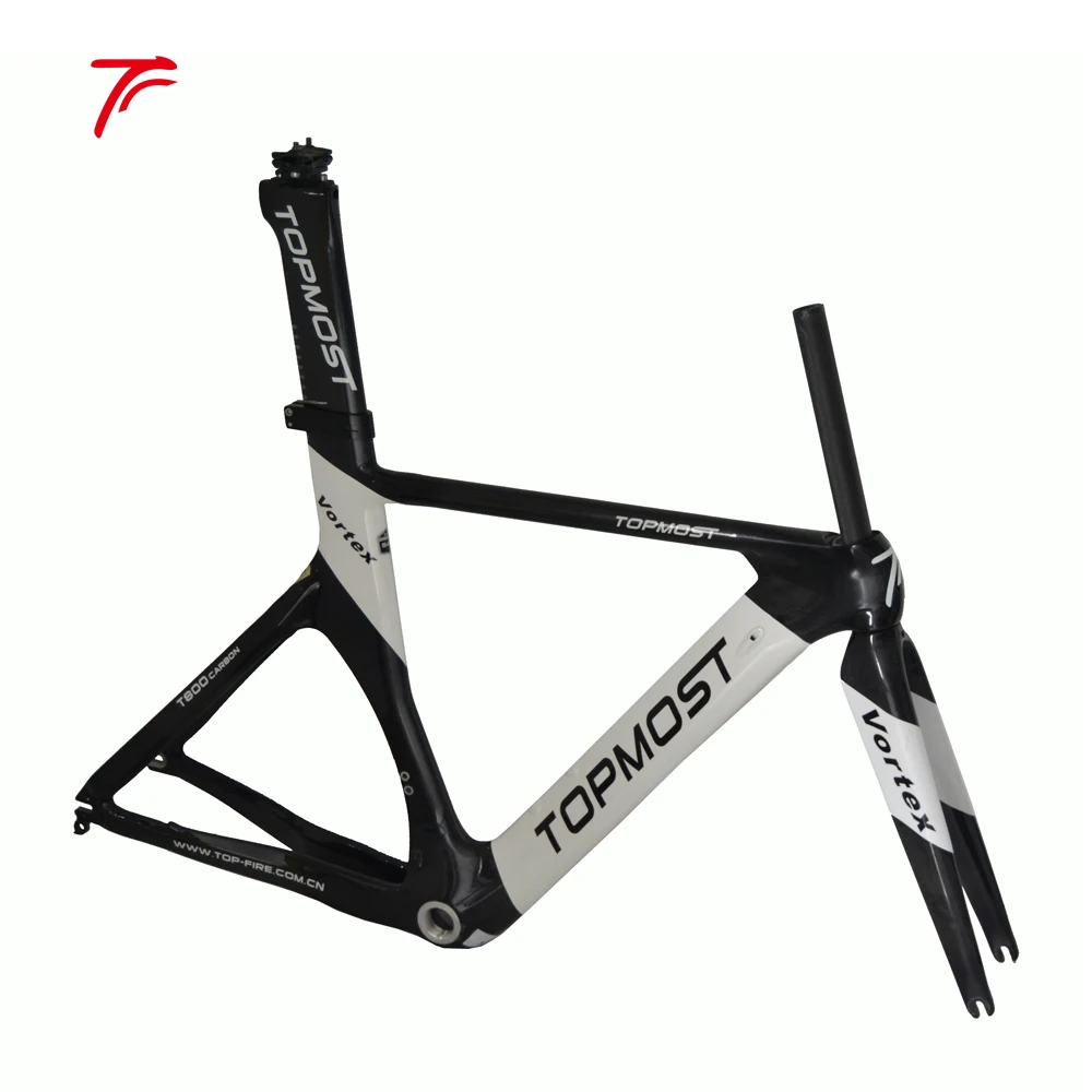 

carbon time trial bicycle frame 54cm TT bike frameset with topmost logo painting FM-R834