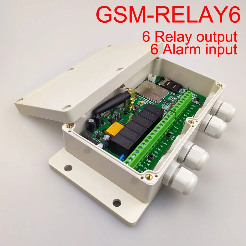 New Version 6 relay output and 6 alarm input 3G / GSM remote controller Support SMS, Dial to control battery for power off alert