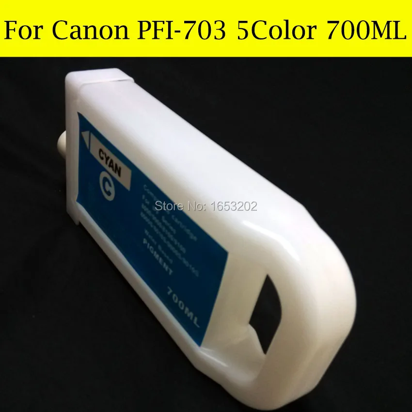 

Wholesale 5 Pieces/Lot PFI-703 Refill Ink Cartridge For Canon iPF810 iPF815 iPF820 Printer Without Chip