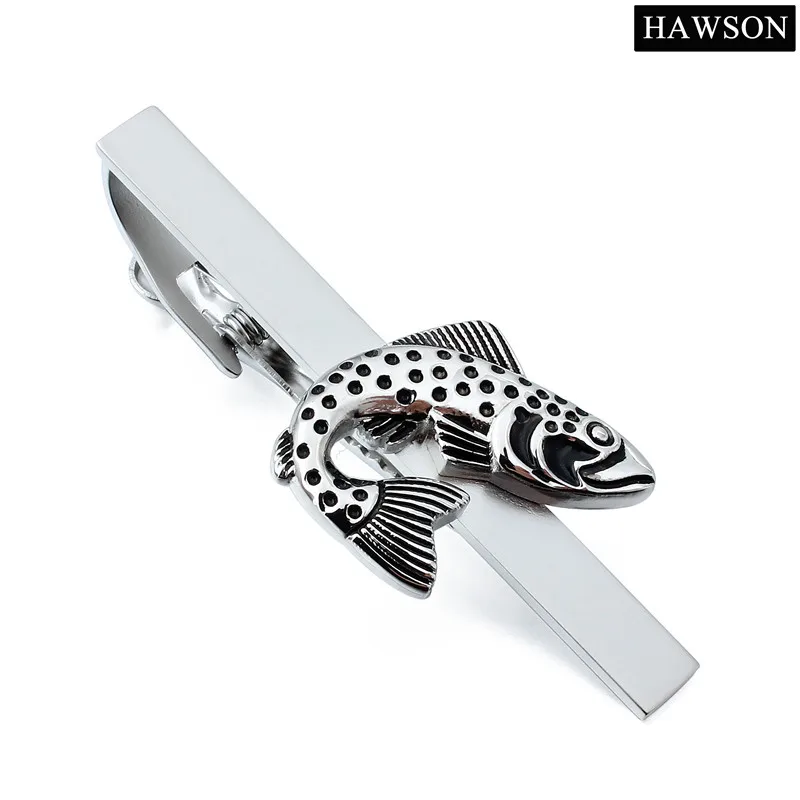 Funny Tie Clip Necktie Mens Tie Pin Bar With Fish Design Clasp Pin Gentlemen Jewelry