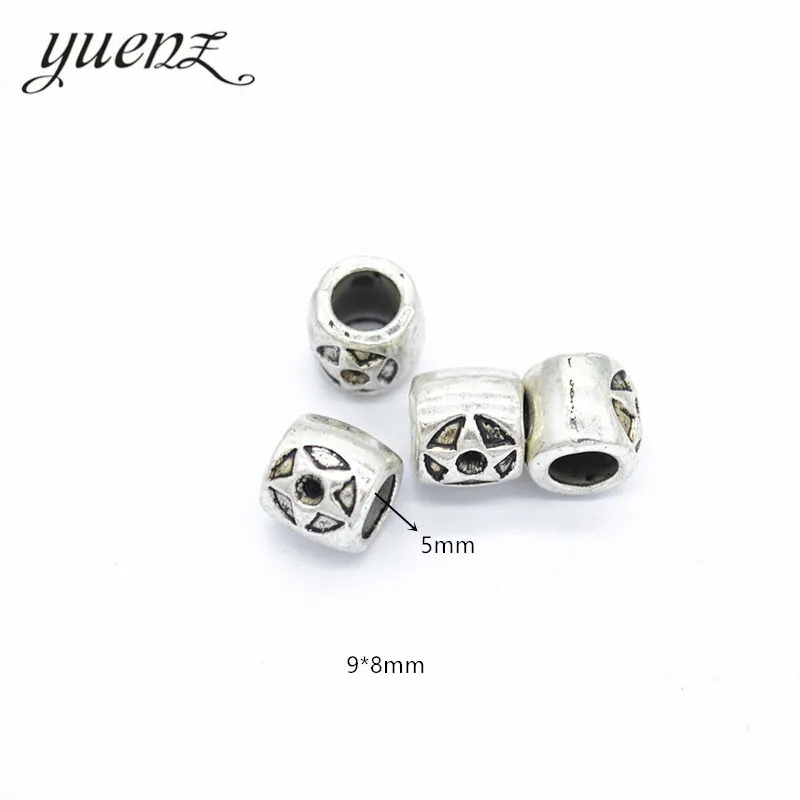 YuenZ 10pcs Antique Silver Color big hole star Beads Spacers Beads Fit European Charm Jewelry Accessories DIY Findings R110