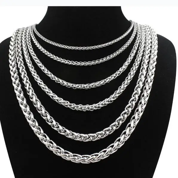 

Jewelry Making Findings Stainless Steel Wheat Braid Chain Wheat Spiga Rope Chain DIY