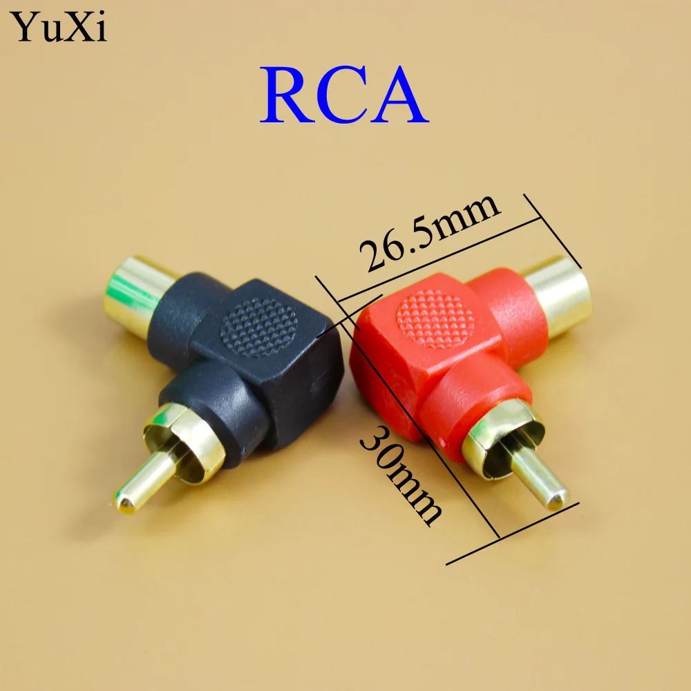 YuXi  RCA Connector Plug Adapters Male to Female 90 Degree Right Angle M/F Gold Plated Connector  DVD Audio Bend Plug