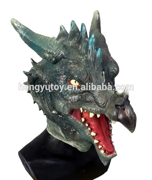 Realistic Adult Full Head Animal Halloween Party Costume Latex Dragon Mask