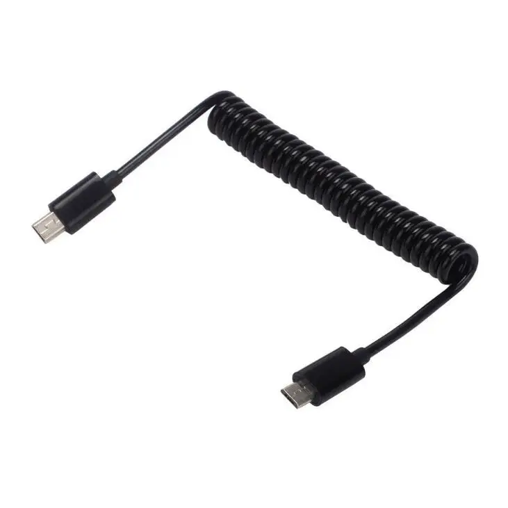 Micro USB B 5 Pin Male To Mini USB B 5 Pin Male Spiral Coiled Adapter Cable 3FT