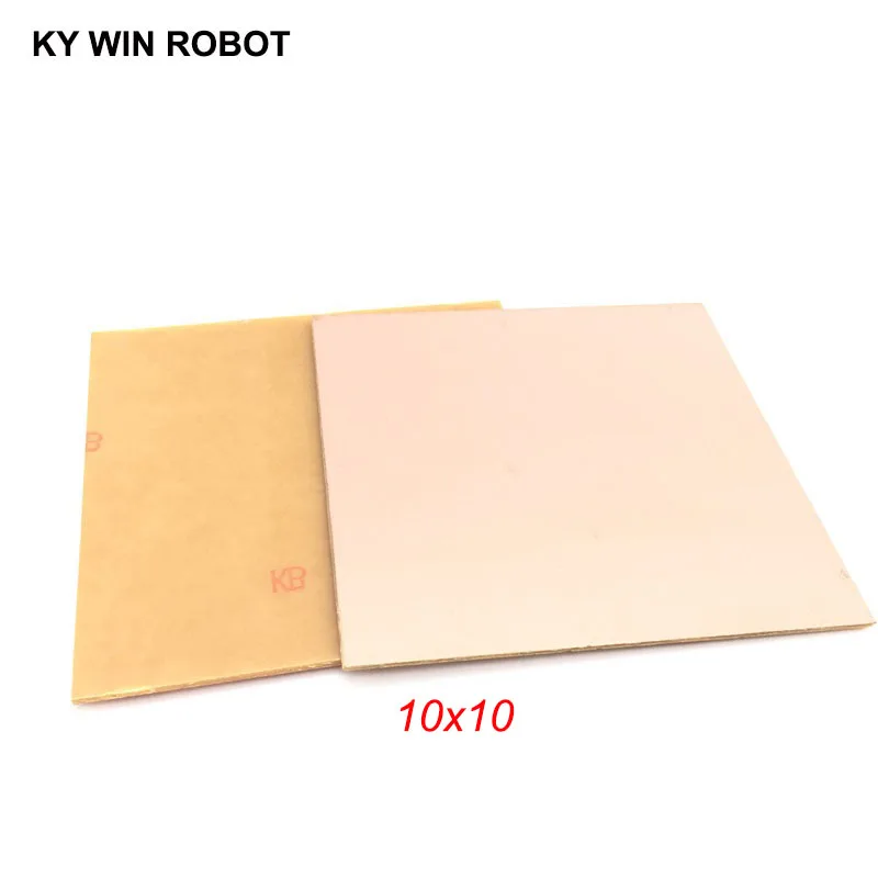 Placa revestida de cobre de un solo lado, Kit de placa de circuito laminado, 5 piezas, PF, 10x10cm