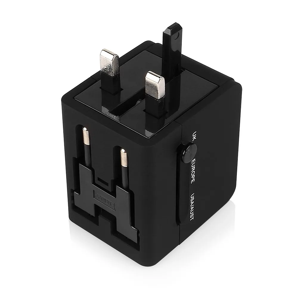 All in One Converter Plug Socket 2USB World Travel AC Power Charger 1A 2.1A US/UK/EU/AU Adapter Dual USB Charger