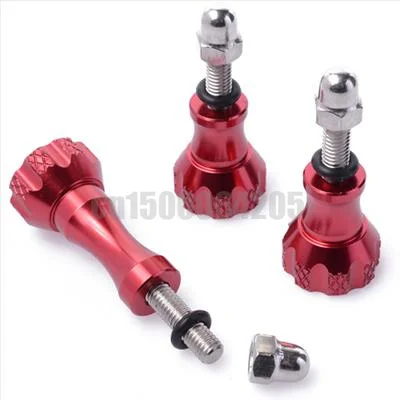 6 pieces/lot red Stainless Steel Gopro Adjustment Screw For GoPro Hero HD Hero1 Hero2 Hero3 3+ 4