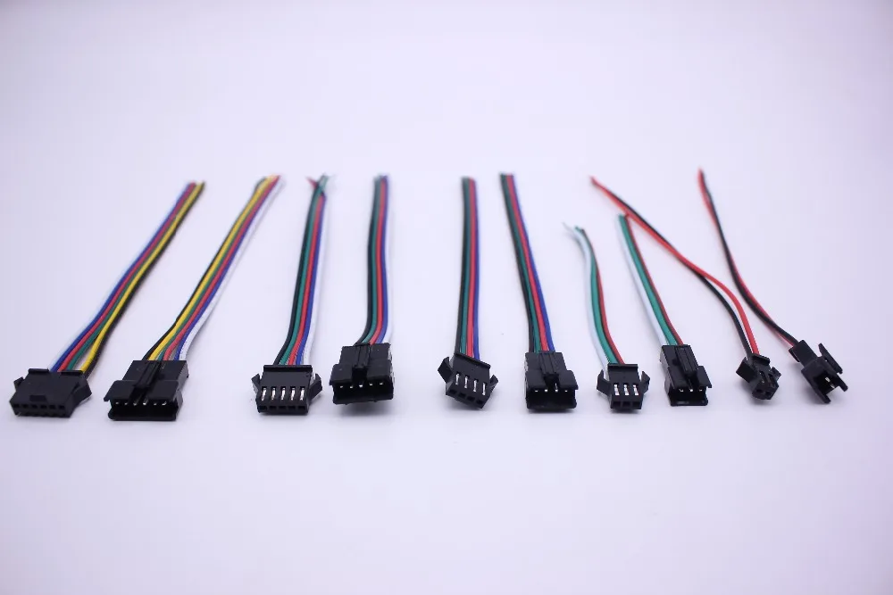 2pin 3pin 4pin 5pin 6pin led connettori a filo Maschio/femmina JST SM Spina Elettronico Connettore del cavo di Legare per led driver di luce CCTV