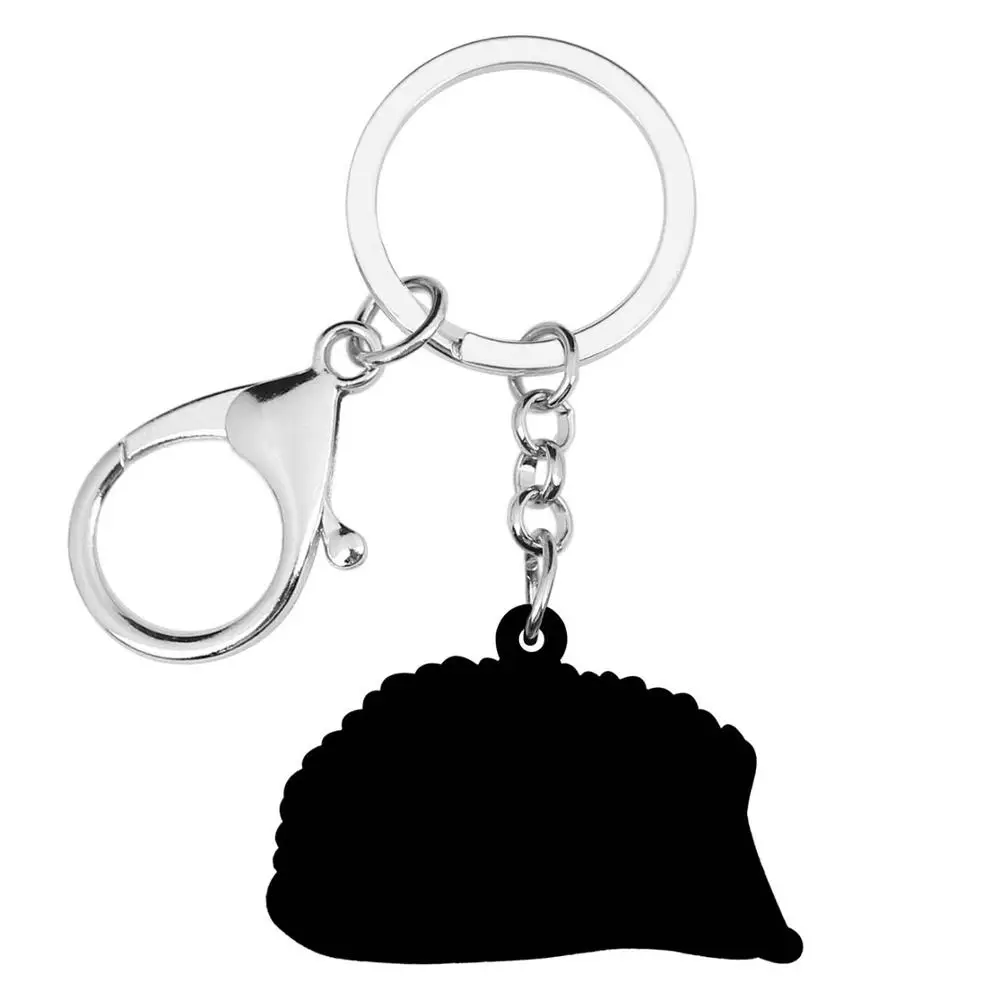 WEVENI Acrylic Cute Black Eyes Small Hedgehog Key Chains Key Ring Fashion Animal Jewelry For Women Girls Bag Car Charm Pendant