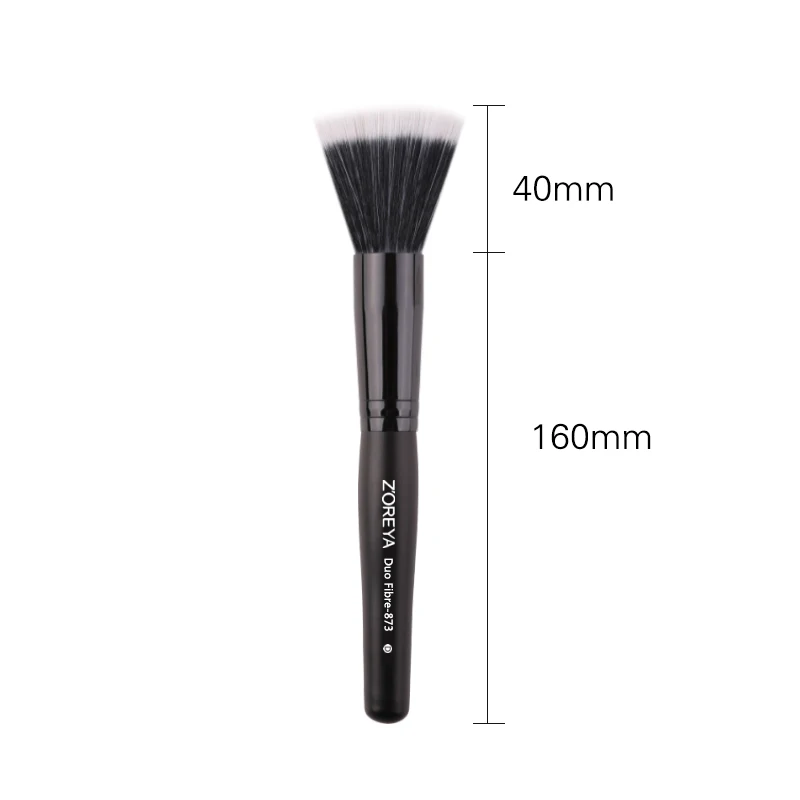 Zoreya Brand 1pcs Bristle Duo Fiber Make up Brush  Full Size Powder Brush Skin Care Black makeup brush tool