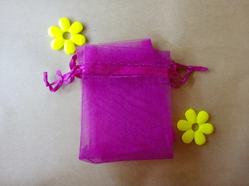 10x15 centímetros 100 pçs/lote Natal Sacos De Organza Rosa Vermelha Saco de Cordão Bolsa Para Alimentos/jóias/doces/Presente casar Saco Pequenos Sacos De Embalagem