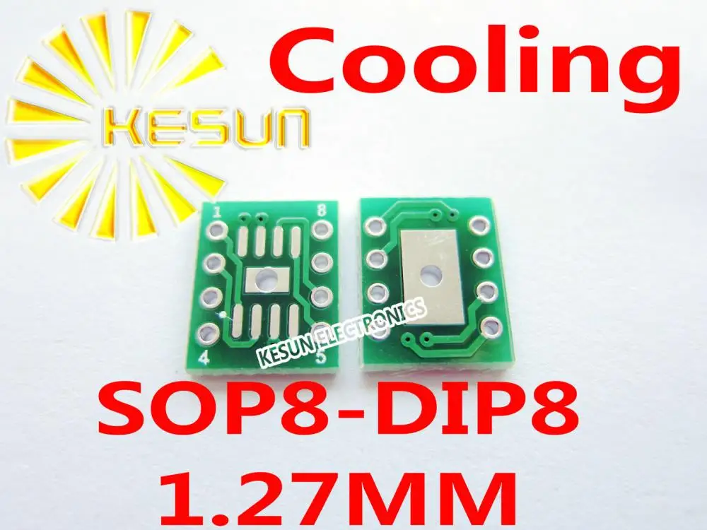

100PCS SOP8 turn DIP8 with Cooling 1.27MM Pitch IC adapter Socket Adapter plate PCB