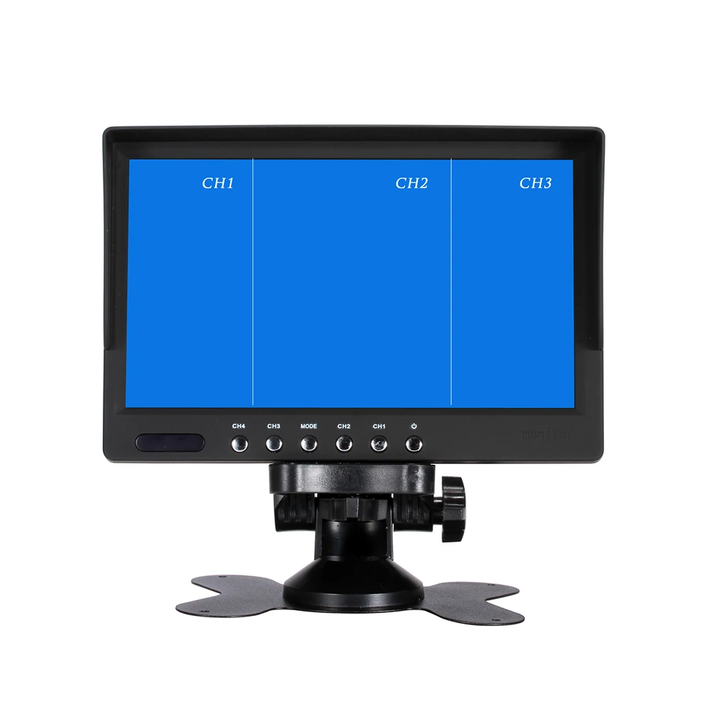 Pantalla de visualización cuádruple de 7 pulgadas, Monitor de TFT-LED CCTV con carcasa de Metal, cubierta de agua para PC, Monitor Multimedia, microscopio aplicable