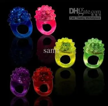 

Flashing Bubble Ring Rave Party Blinking Soft Jelly Glow Hot Selling!Cool Led Light Up